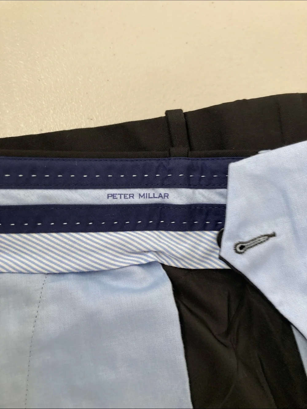 Peter Millar Flat Front Black Suit Dress Pants Size 42